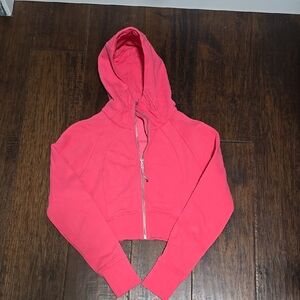 Scuba full zip cropped hoodie